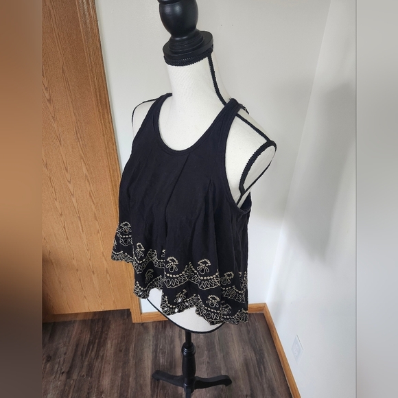 Free People Toosaloosa Slub Attina Boho Cut Out Tank Top Shirt - Picture 3 of 5